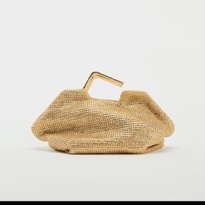 Zara Elegant Gold Clutch